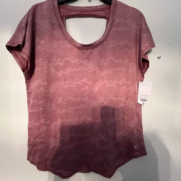 Xersion Athletic Pink Short Sleeve Cut Out T-Shirt - Picture 1 of 4